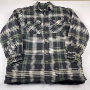 Canyon Guide Outfitters Flannel Shirt Jacket Men’s M Quilt Lined Chore Snap Up